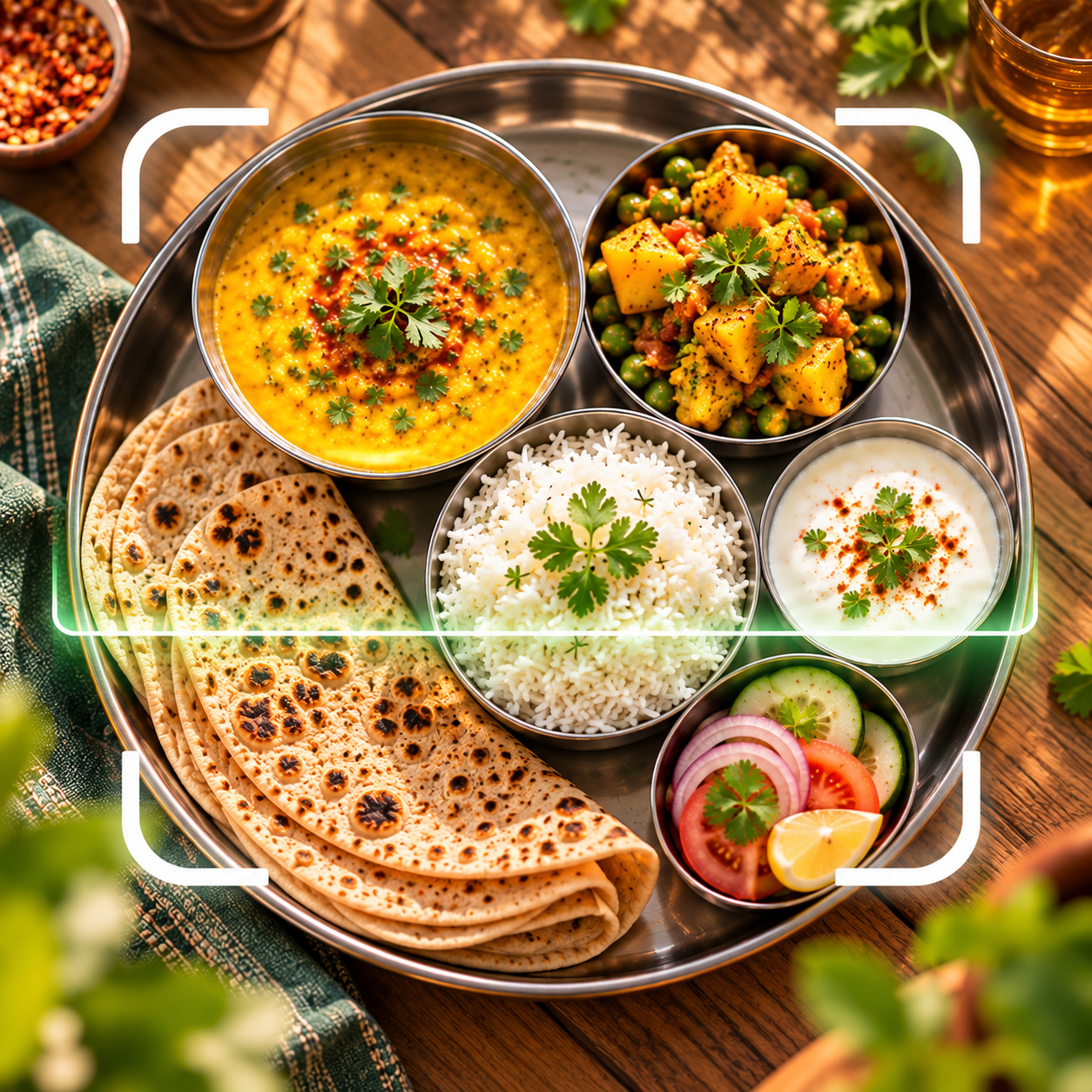 Scanning a home-style Indian thali